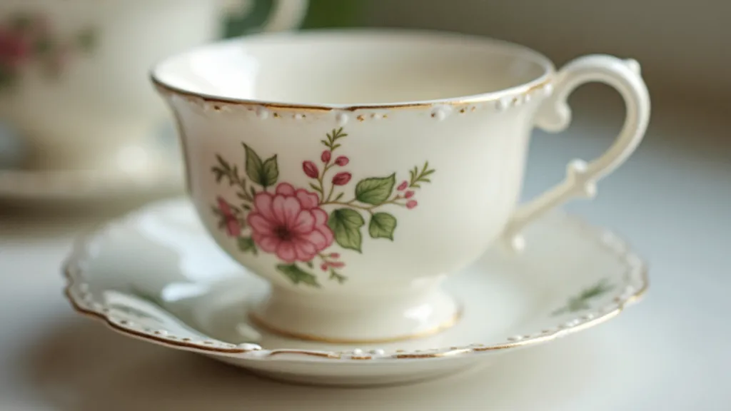 Belleek tea cup creamware texture