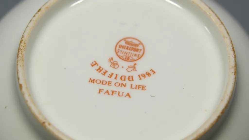 Close-up of a Coalport maker's mark