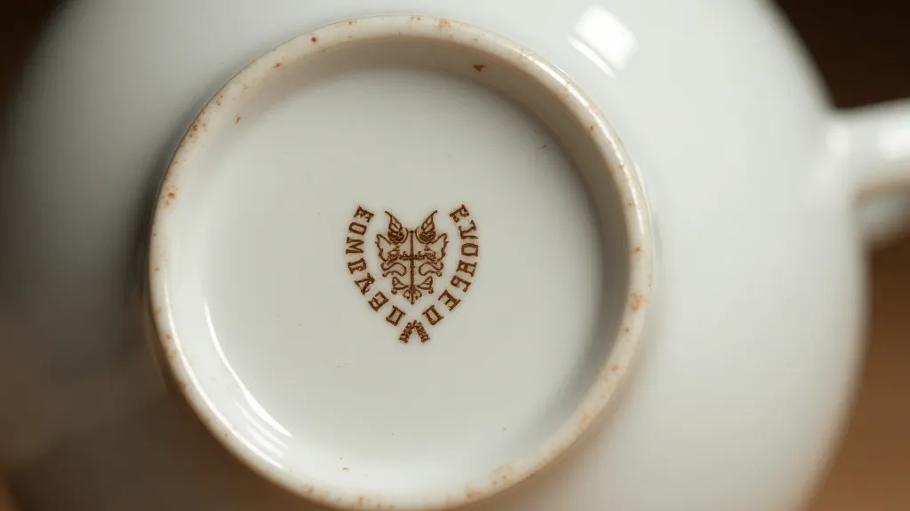 Close up of antique Foley tea cup mark