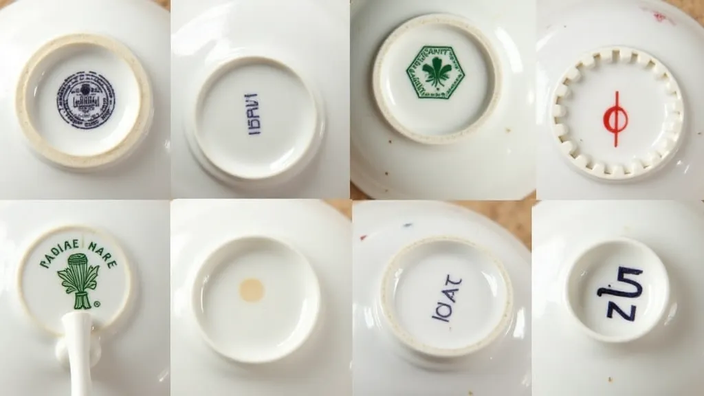 Various examples of antique china maker's marks.