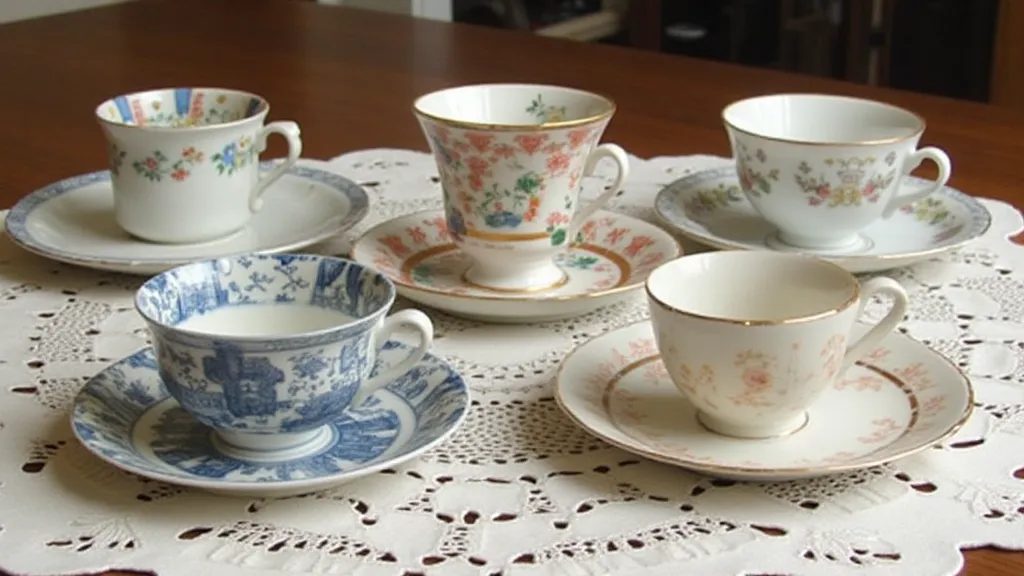Assortment of Minton tea cup patterns