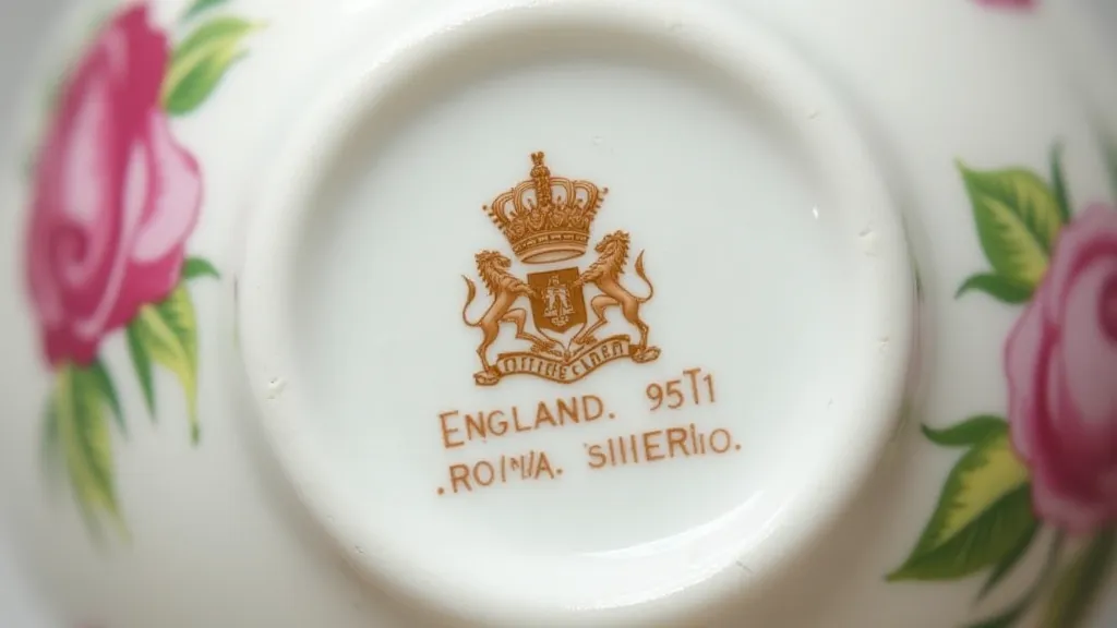 Vintage Royal Albert Old Country Roses tea cup backstamp