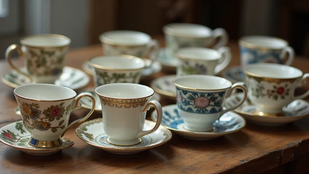 Collection of antique tea cups